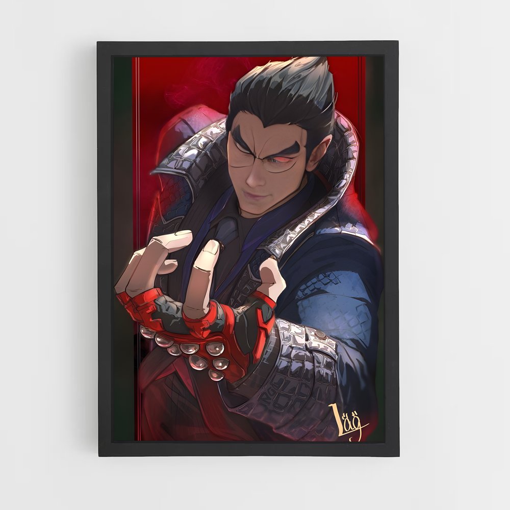 Poster Kazuya en Flamme – affiche Tekken (vue 2)